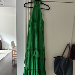 CAMI NYC High Neck low back Maxi Dress